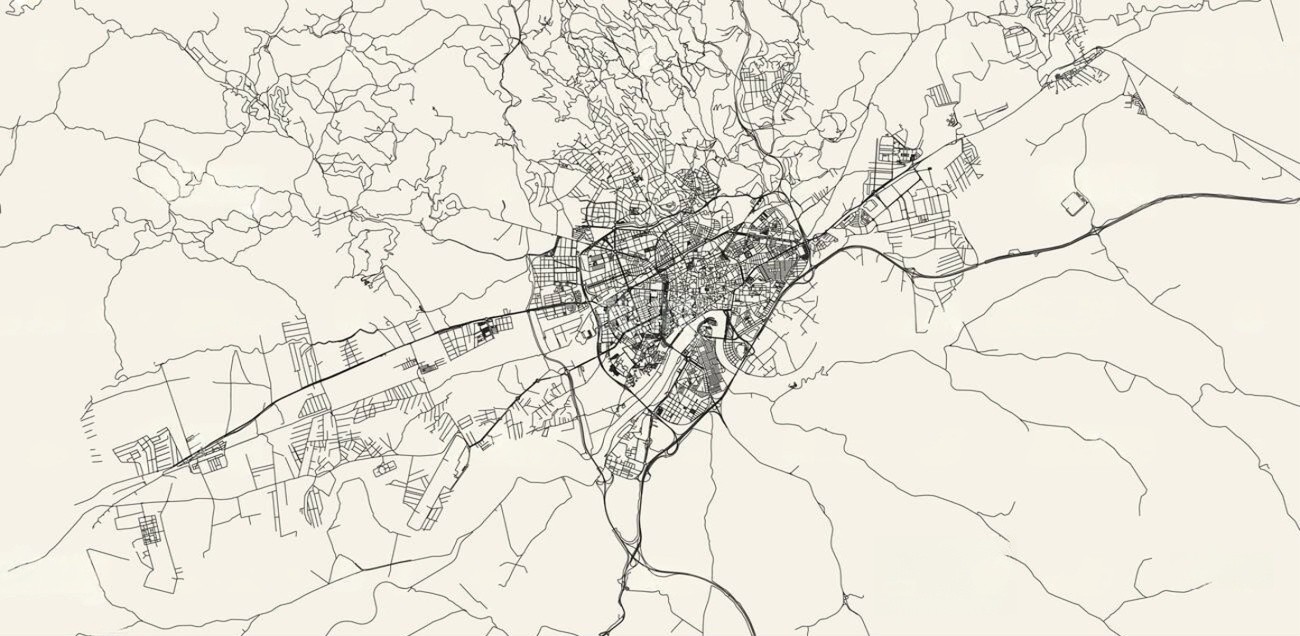 Mapa abstracto de Córdoba por barrios · Mercado de reformas 2026